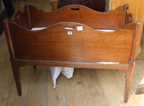 A George III mahogany cot, W.107cm